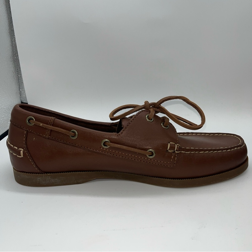 Lands End Brown Leather Loafers Driving Shoes Size 10 D. - Picture 5 of 10